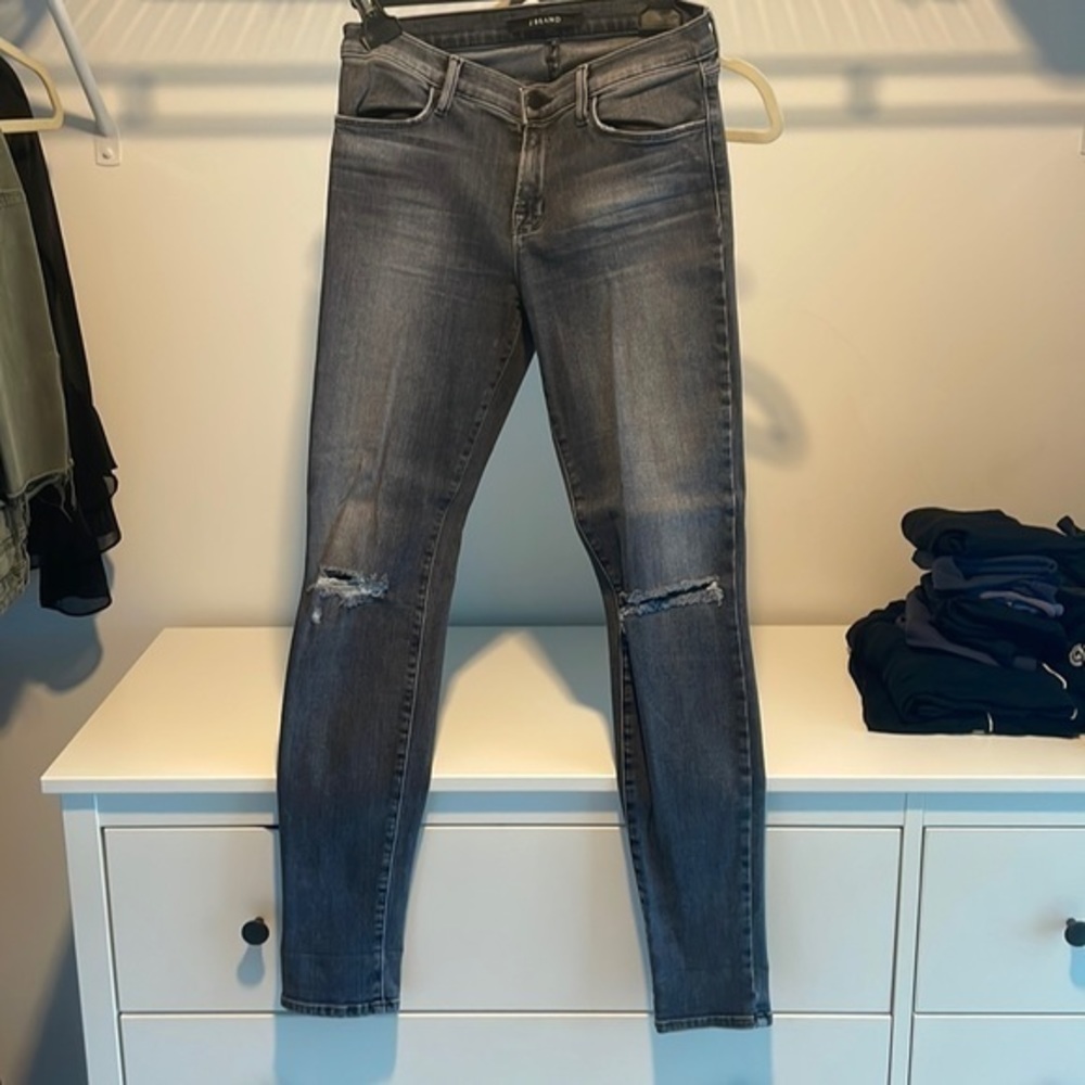 J Brand grey ripped jeans